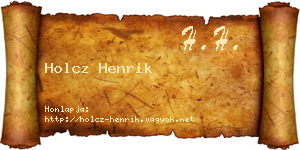Holcz Henrik névjegykártya